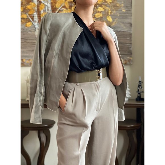 SOLD (VINTAGE) 80's Giorgio Armani 100% Silk Jacket (S) - Picture 8 of 9